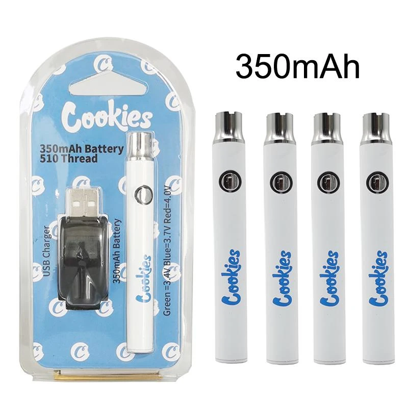 Hot selling variable voltage 350mah cbd battery cookies 510 thread preheat vape pen battery