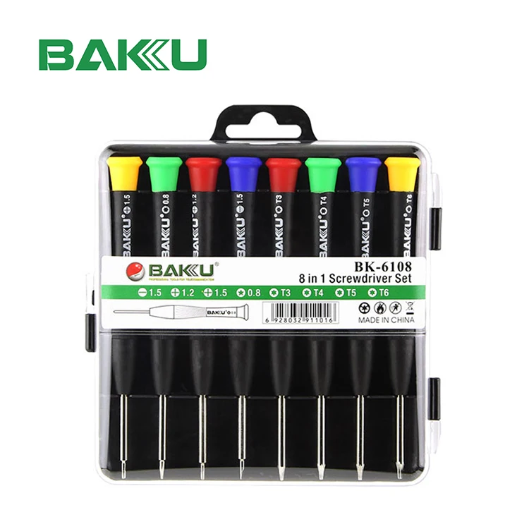 BAKU  BK-6108 screwdriver set Brand new 8 piece bit set mac book screwdriver for wholesales