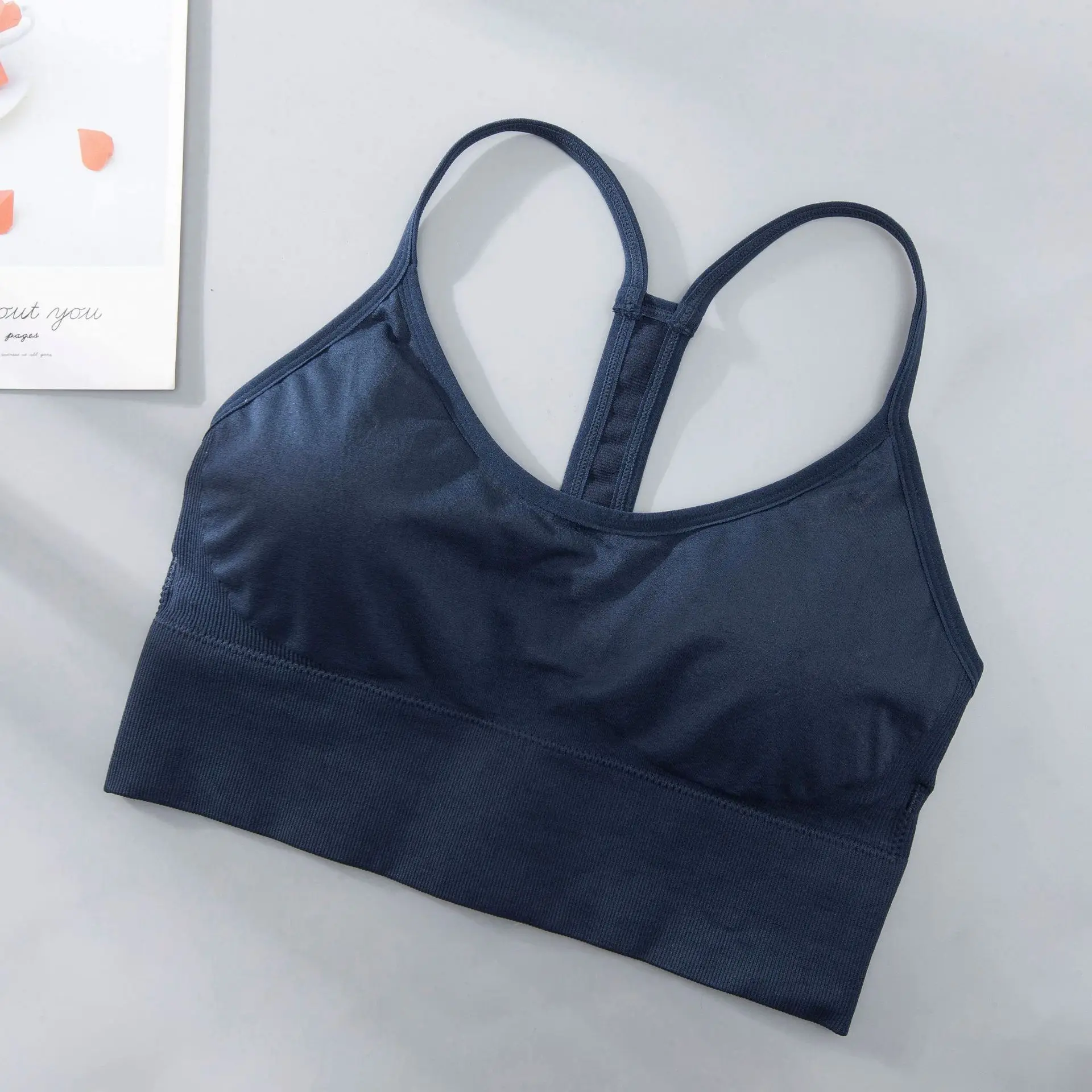 Best Seller High Quality Open Hot Sexy Girl Bra Custom Blank Nude Gym Vest Wireless Sports Bra Fitness Gym Workout Yoga