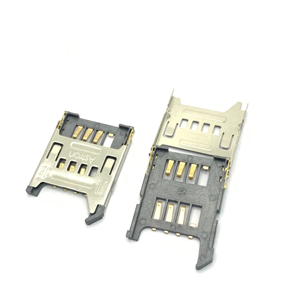 Hith quality SIM adapter 8pin flip type iron cover sim big card connector SIM card connector