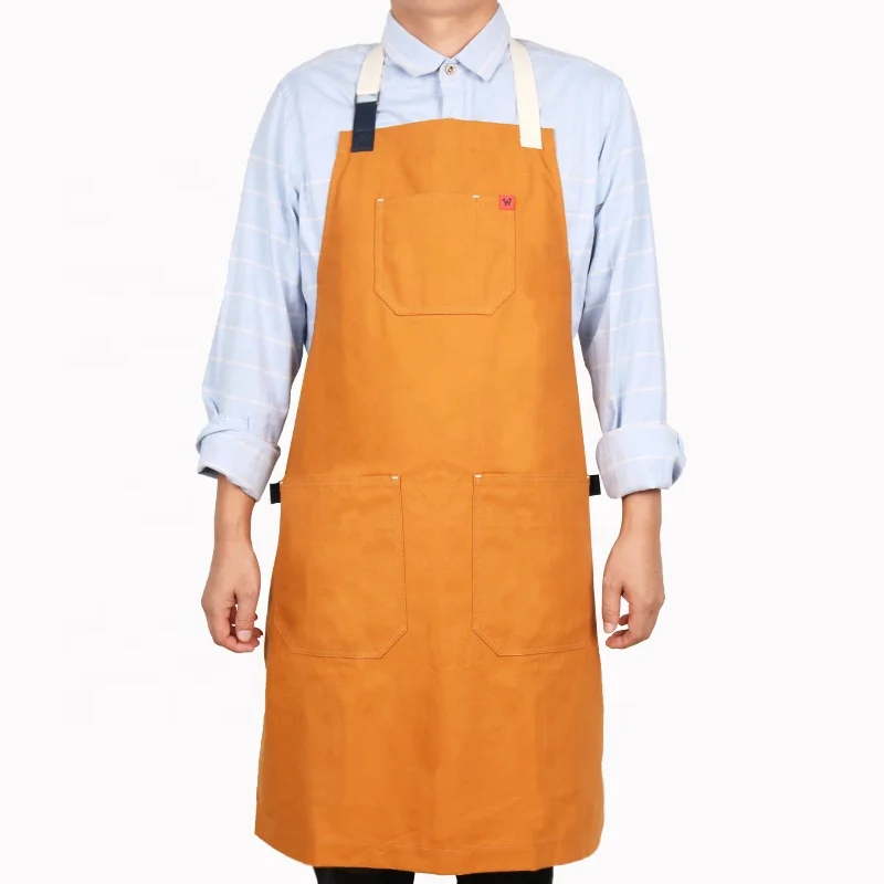 CHANGRONG Custom Men Women Adjustable cooking kitchen apron with logo custom in cotton