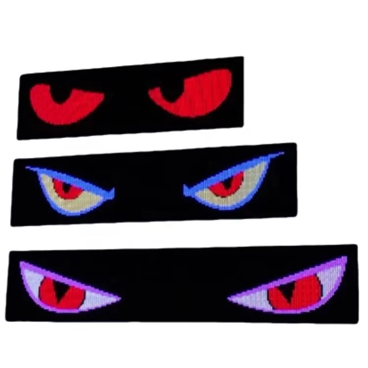 Автомобильный магазин окно гибкий светодиодный экран глаз для грузовика программируемые текстовые глаза анимированные гибкие светодиодные цифровые вывески