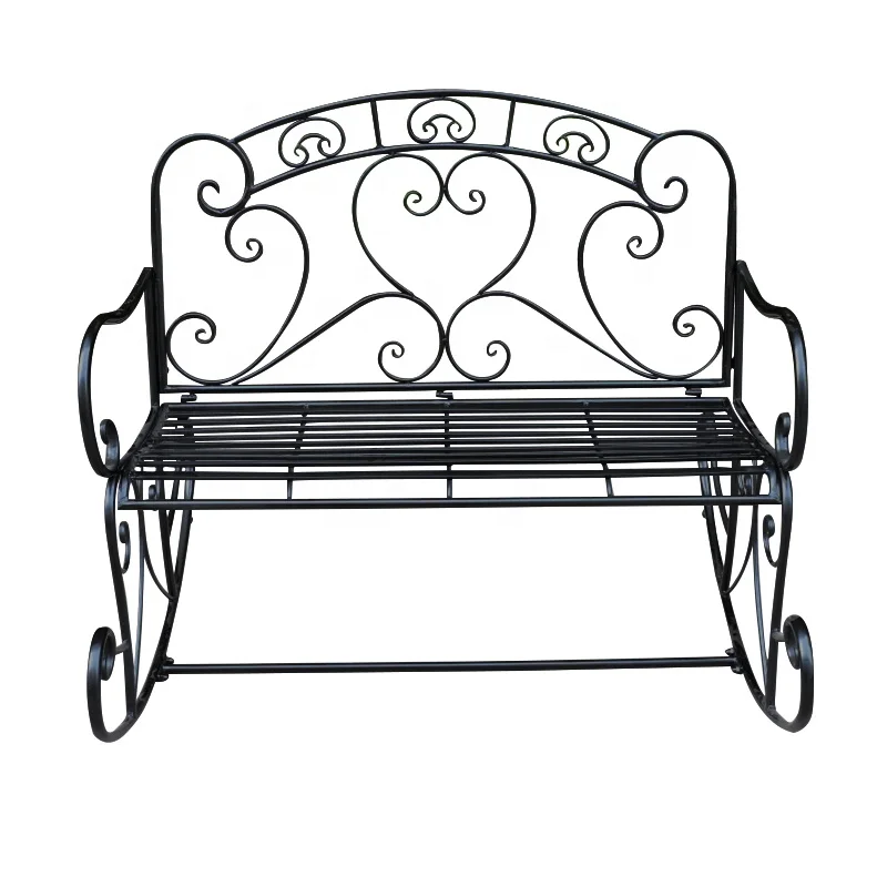 Wrought Iron Sling Swing Chair Benches Outdoor Balcony Patio Swing Chair With 2 Seat