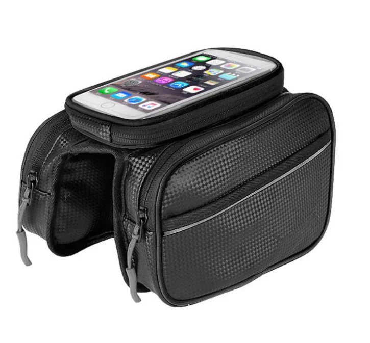 Hot Large Bicycle Bags Capacity Canvas Bike Bicycle Front Basket Durable Waterproof Tube Handlebar Bag Outdoor Sport