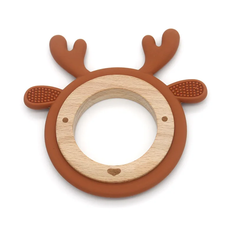 Bpa FreeCute   Animal Silicone  Deer Teether  Baby Teething Toys