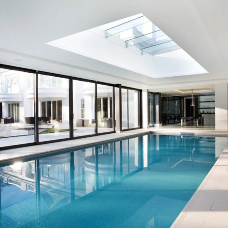 Tempered aluminium glass house for swimming pool glass house