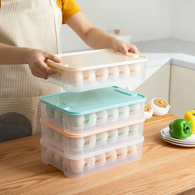 
Transparent hole and time pointer design plastic chicken egg tray storage box with lid for two dozen 