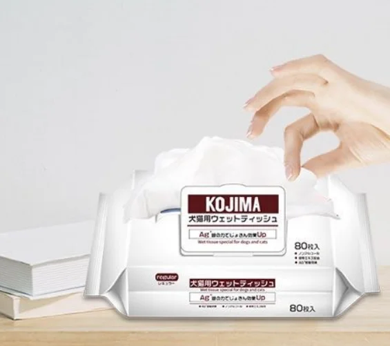 Pet Dog Wipes for Paws and Butt - Plant Based Deodorizing Hypoallergenic Grooming Wipes with Aloe & Vitamin-E