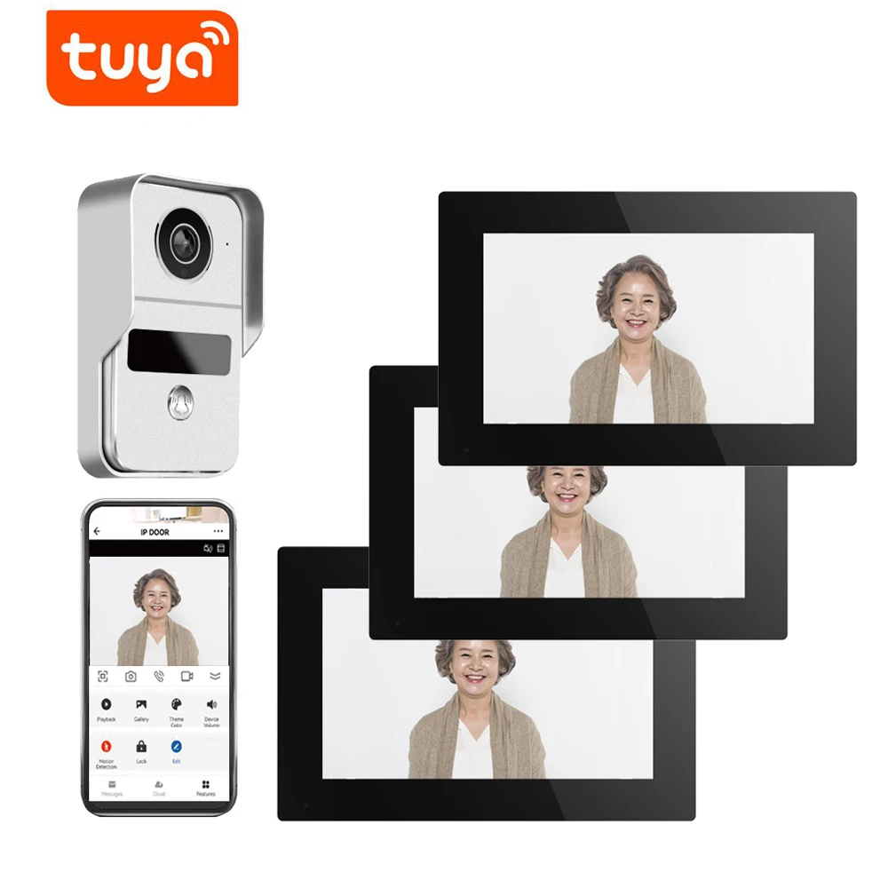 AHD7-1v3 TUYA Smart WIFI Video Intercom for Home Video Doorbell Camera 1080P 7 Inch AHD Touch Screen Door Phone Intercom