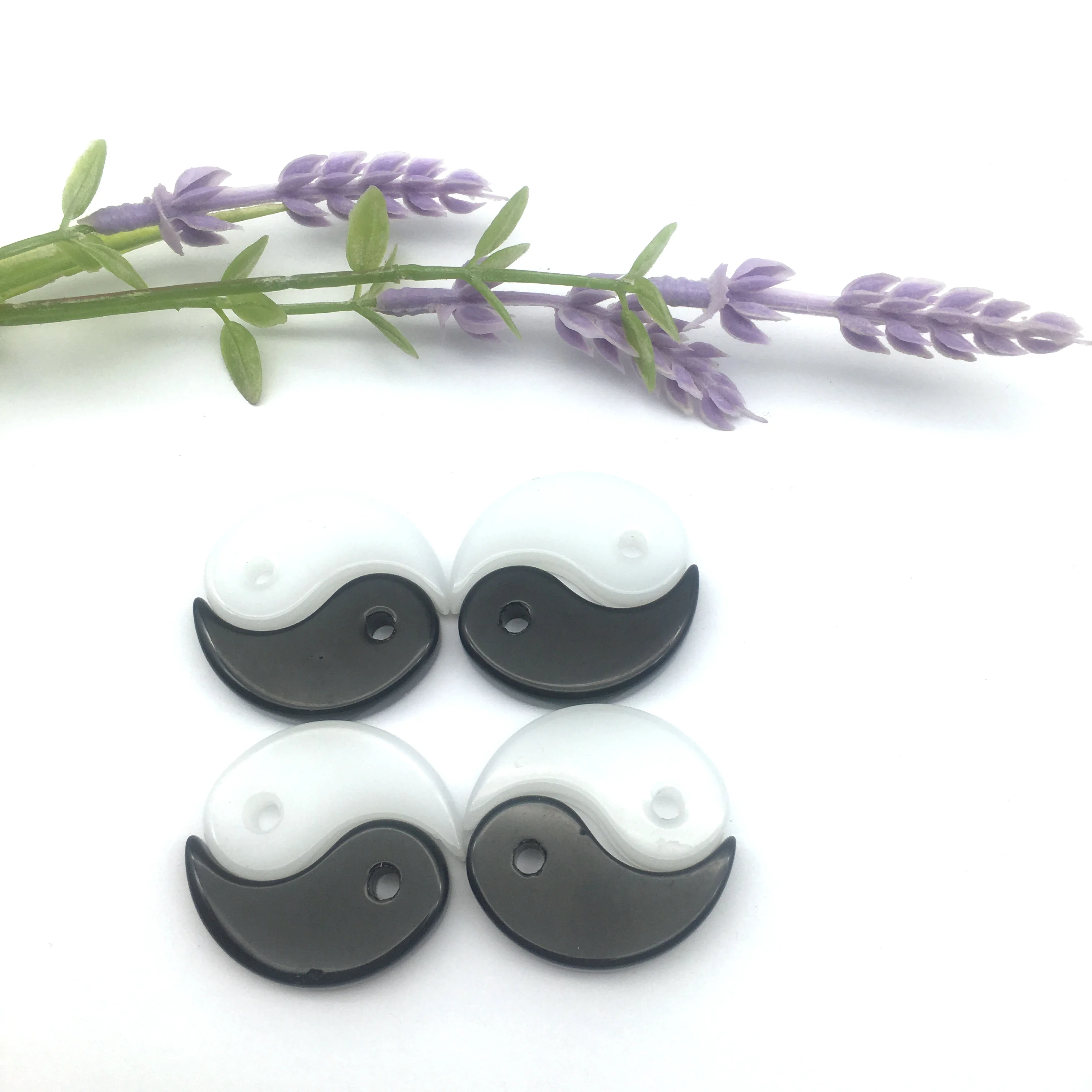 Wholesale  Pendant  high quality Necklace Black White Yin Yang Tai Chi Charms for Jewelry Making Finding