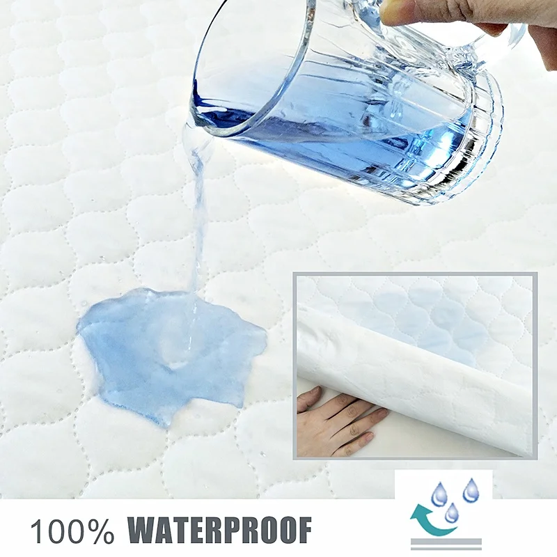 Queen king Size Waterproof Fitted Mattress Pad with Breathable Ultra-Soft Filling, Deep Pocket Mattress protector