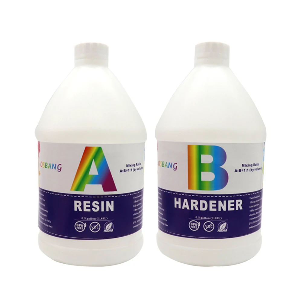 Osbang оптовая продажа OS-820 защитная пленка высокой прозрачности галлонов эпоксидная смола жидкость AB 1:1 клей для Crystal Clear речной стол