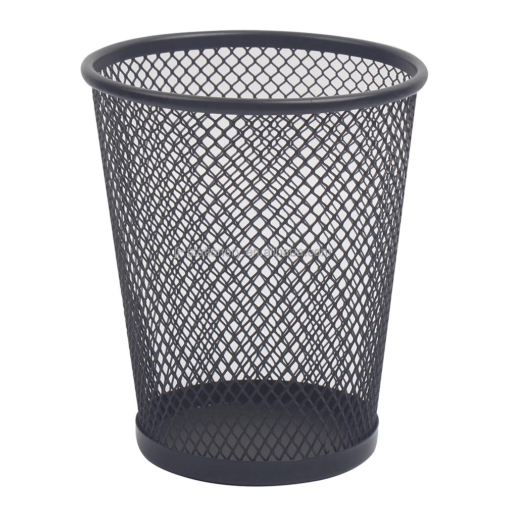 Multi Function Black Metal Mesh Pen Holder Office Desktop Stationery Organizer Desk Set Metal Mesh