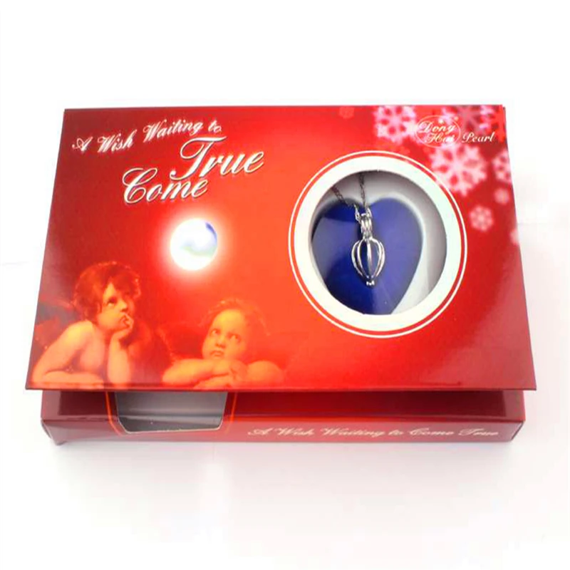 Hot Sale 1 Set Gift Natural Oyster Wish Freshwater Pearl Necklace Heart Love Pendant Women Mysterious Surprise Jewelry