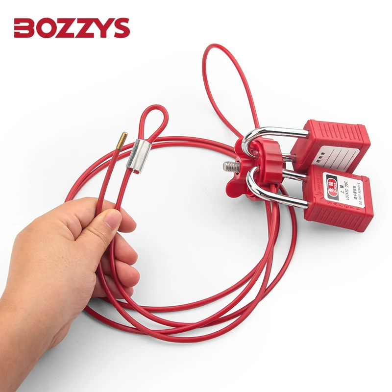 Adjustable Universal 4MM*2M Plastic-coated Stainless Steel Cable Lockout Device for Overhaul of Industrial Equipment Lockout