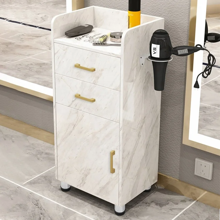 Hot sale barbershop salon furniture multifunction white storage tools cart luxury saloon equipments salon trolley