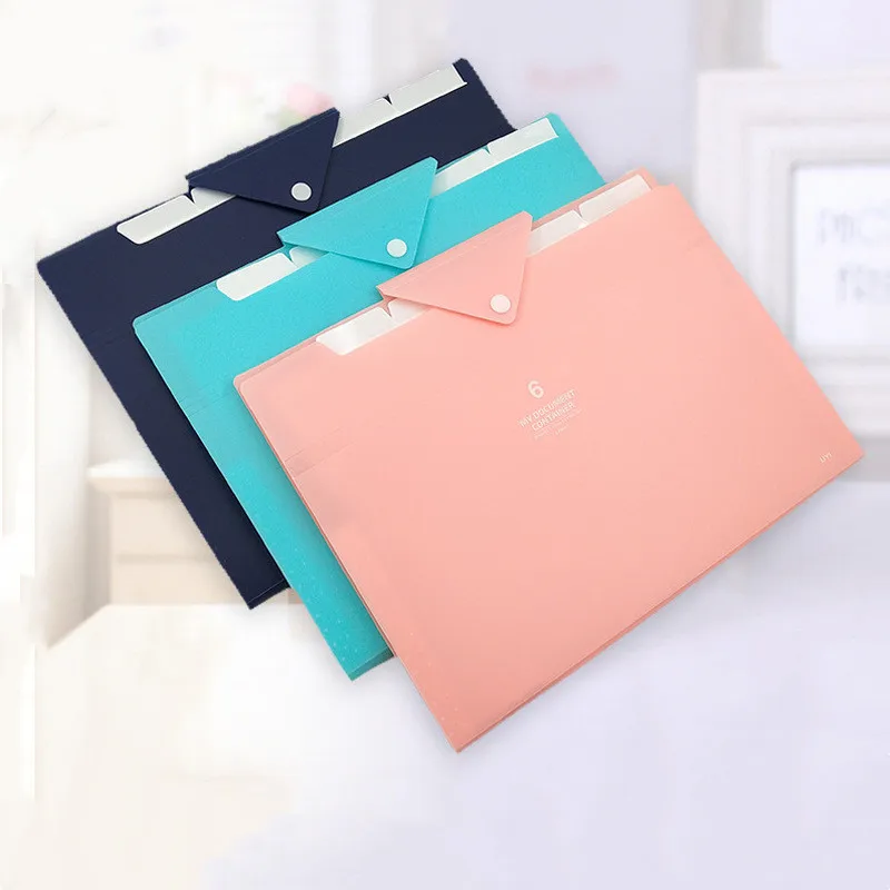 Customized Office Stationery Document PP Plastic Expanding File Folder Organizer With Pocket