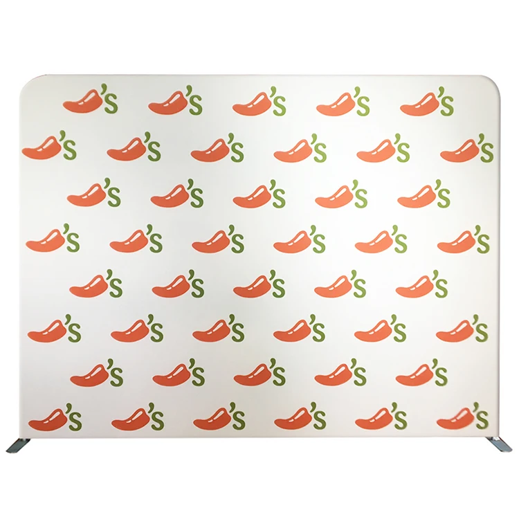 Factory price custom logo portable aluminum tension fabric display straight backdrop stand for wedding birthday party photograph