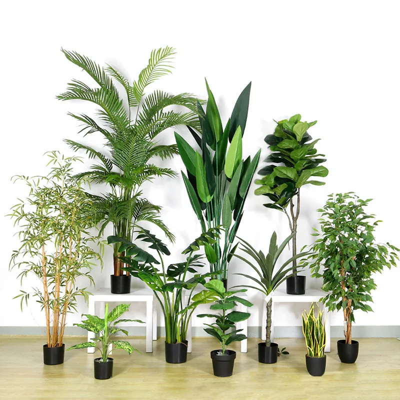 Hot-selling living room interior decoration green plant ornaments loose tail sunflower fake green plants fake tree bonsai