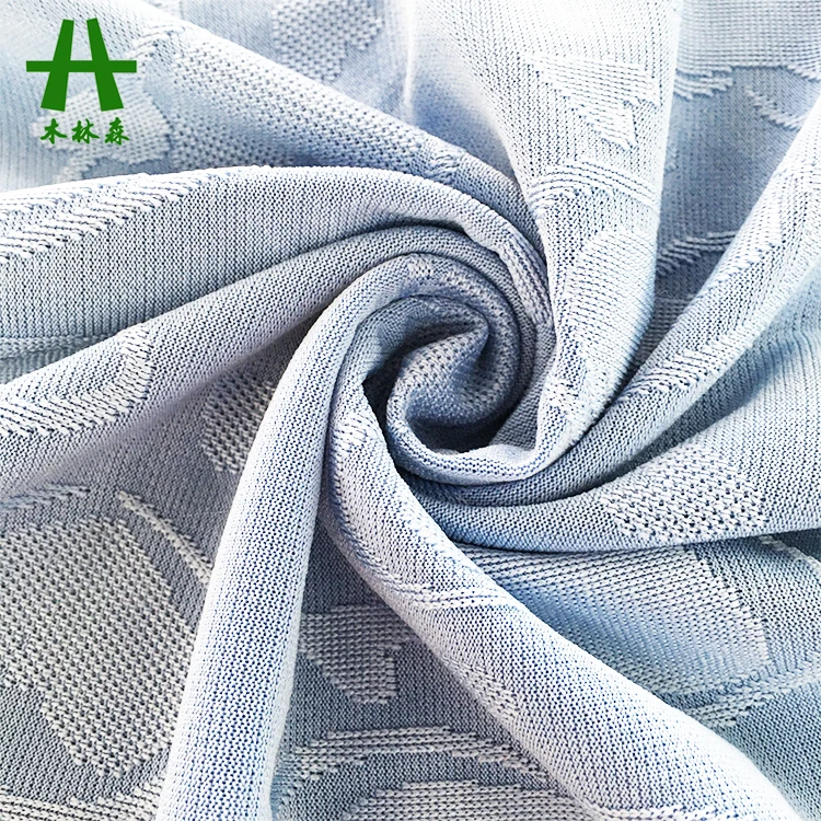 Mulinsen Textile Knitted 32s Cool Cotton Poly Span Jacquard Fabric