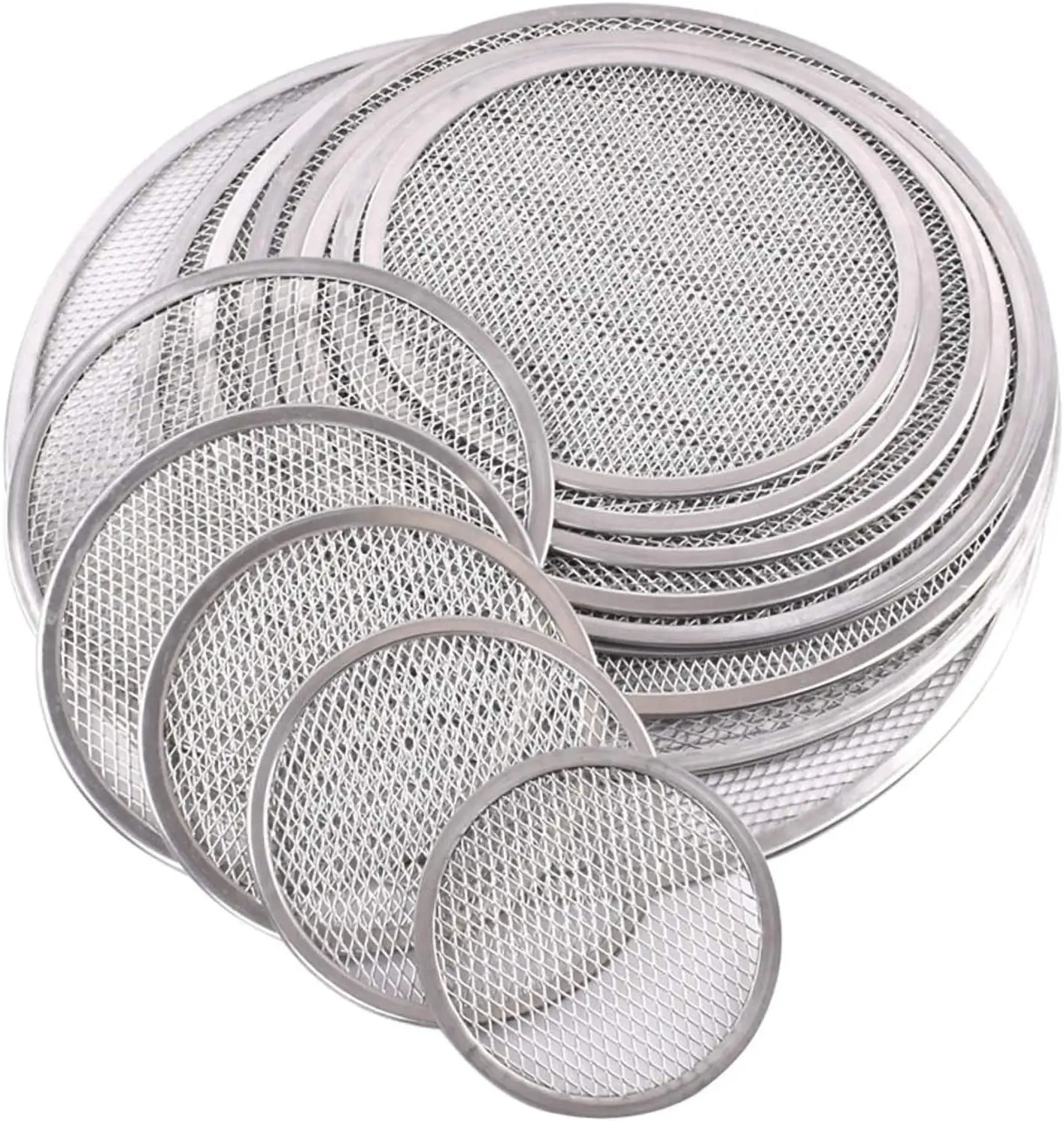 10 Inches Seamless Aluminum Pizza Screen Pizza Pan with Holes Pizza Mesh