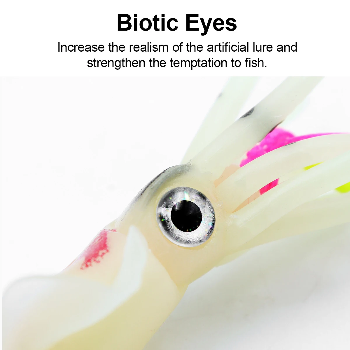 New Salt water fishing Life like 5.9 inch Luminous soft Octopus Lure with Biotic Eyes Bright Glow at dark and strong steel Hook