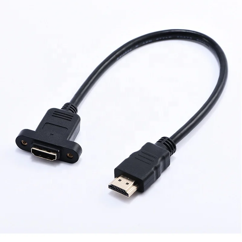 30cm 50cm 60cm 1m 1.5m Gold Plated HDMI Extension Cable Male to Female With Screw Panel Mount V1.4 For 1080P PSP HDTV