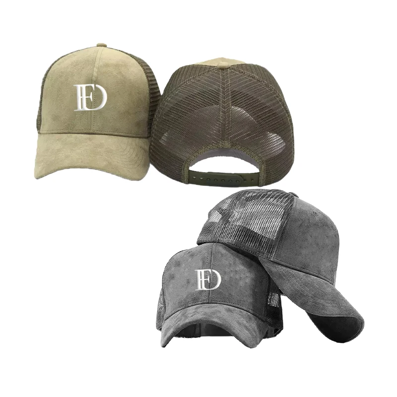 ODM OEM 6 Panel Embroidery Breathable Suede Mesh Wholesale Sports Outdoor Travel Trucker Hat