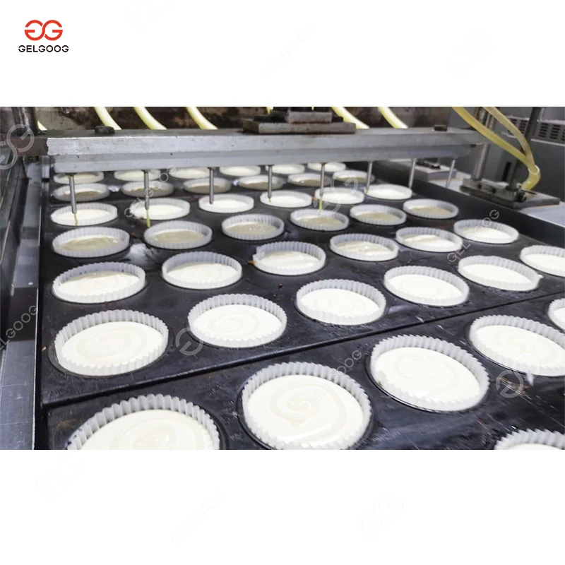 Full Auto Cup Cake Tunnel Oven Baking Sesame Seed Cake Making Chinese Cupcake Production