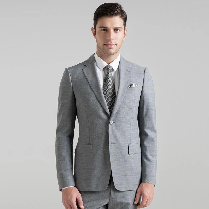 wholesale custom fabrics contrast jacket Italian wool men suit Single Breasted man suit