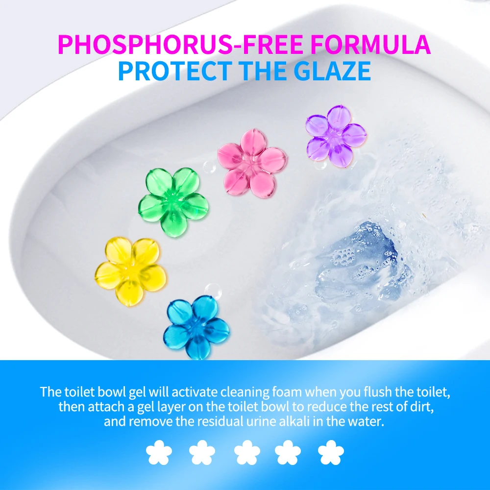 Hot sale 4PK Anti-Odor Fresh flower gel toilet bowl cleaner toilet gel stamp toilet cleaner