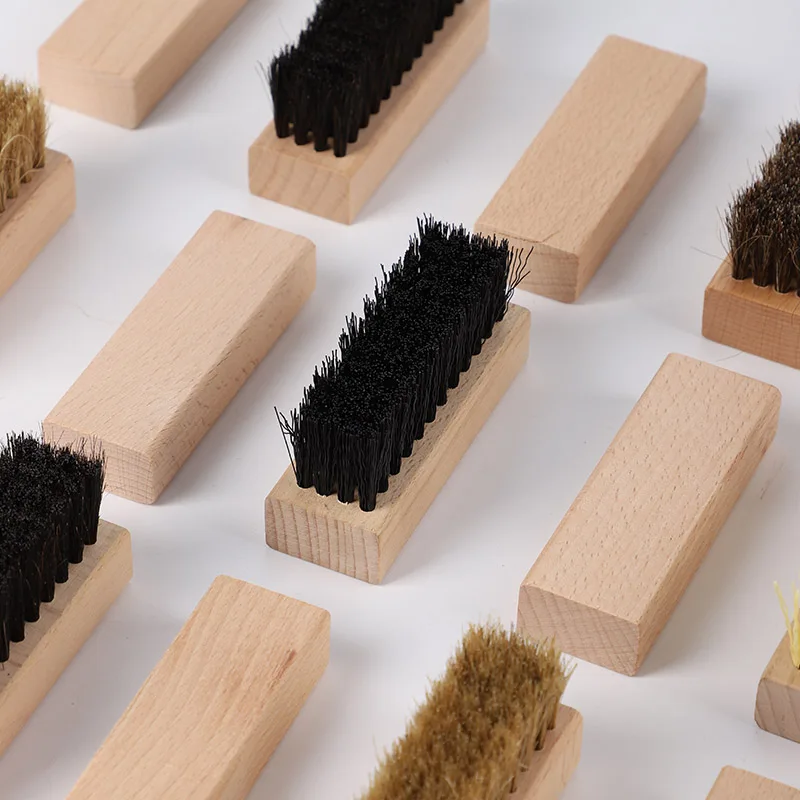beech wood brush for shoes sneaker cleaning small brush