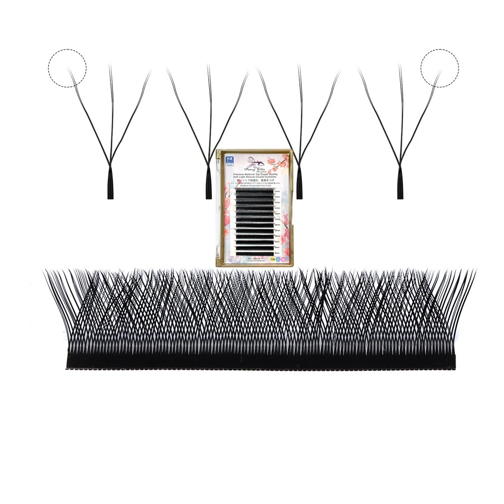 Faux Mink Eyelashes 0.07 Custom Package W Lashes Clover Grafted Eyelashes Extensions Supplies Professional Fancy Cilia China