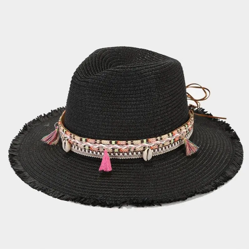 Hollow Straw Hat Outdoor Beach Wide Brim Surfing Beach Protective Hats Summer Hollow Straw Wide Brim Straw Hat
