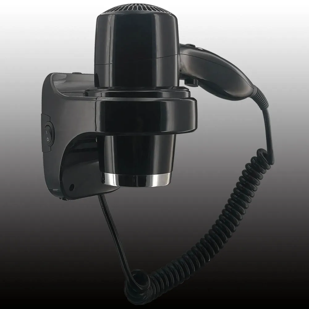 Hot Selling Custom 1800w High Power Wall Mounted Hair Blower Dryer Hotel Bathroom 220-240v 13m/S Abs Plastic Hanging Hair Dryer