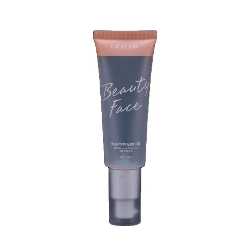 50g screen printing cosmetic packaging clear tube airless pump squeeze tube for bb cream skin care