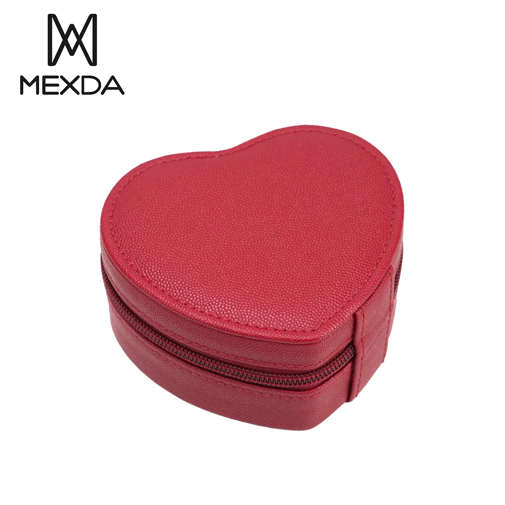 Mexda Custom Luxury Ring Earring Necklace Bracelet Diamond Boxes Mini Jewelry Multifunction Mirror Heart Jewellery Box