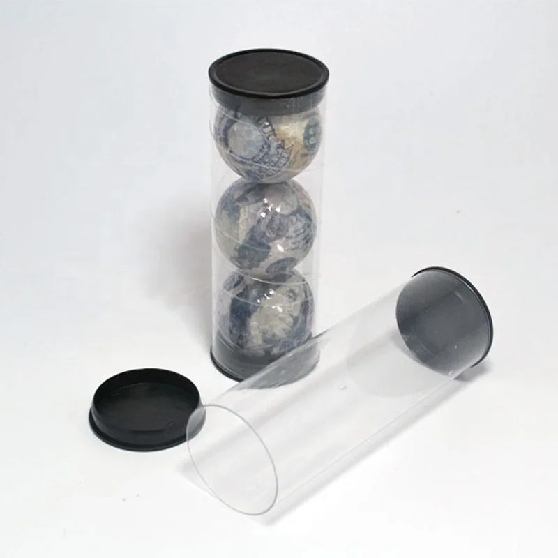 Custom Durable Clear Transparent Plastic Tube Cylinder Packaging for Golf Balls