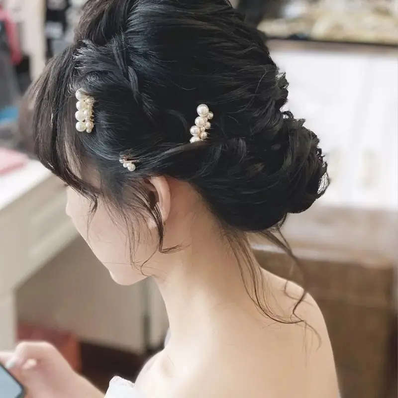 Hot Sell Handmade Pearls Hair Combs and Hairpins Set Bridal Pearls Hair Comb Wedding Hair Accessories 5pcs Per Set