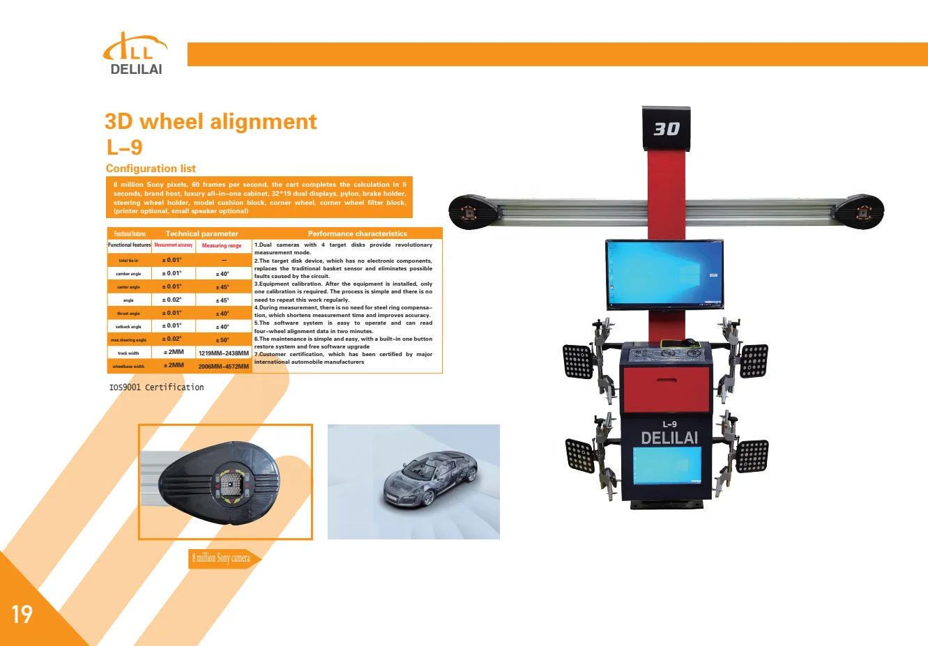 Low Factory Price 3D Car Wheel Alignment Machine 3D Wheel Aligner L-9