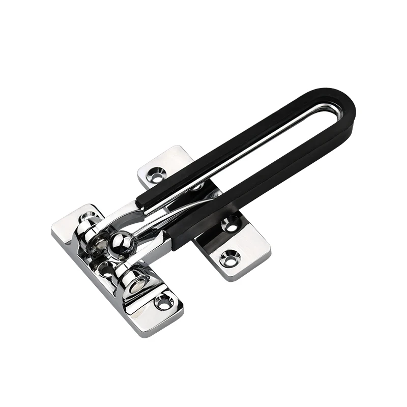 Zinc Alloy / 304 Stainless steel Security Door Guard Black Silver Gold Color Simple Design Door Chain Safety Door Protector