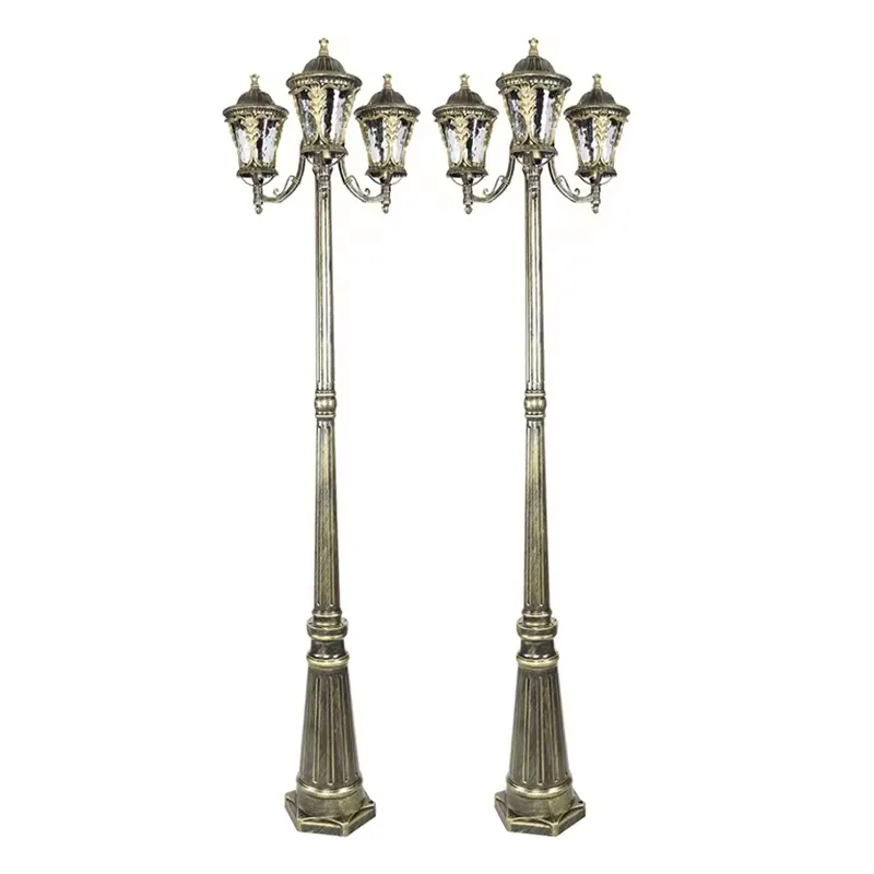 Outdoor Retro European Style luxury Garden Lamp And Poles Aluminum IP65 Waterproof Led Garden Light Street Light