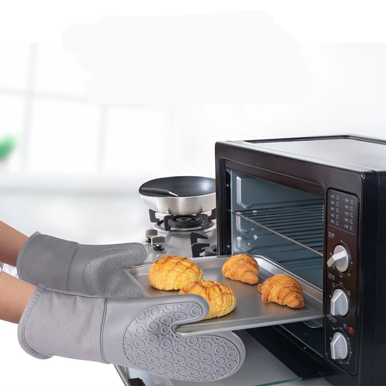 Heat Resistant Silicone Extra Long Oven Mitts and Pot Holders Sets Oven Gloves and Hot Pads for Women Kitchen Baking Cooking