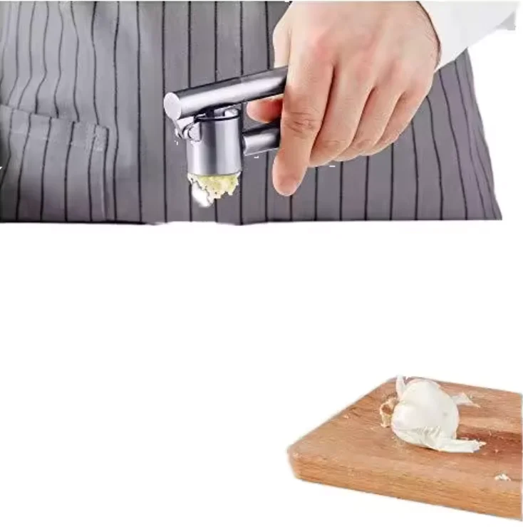 High Effective Premium Garlic Press With Silicone Garlic Peeler & Brush