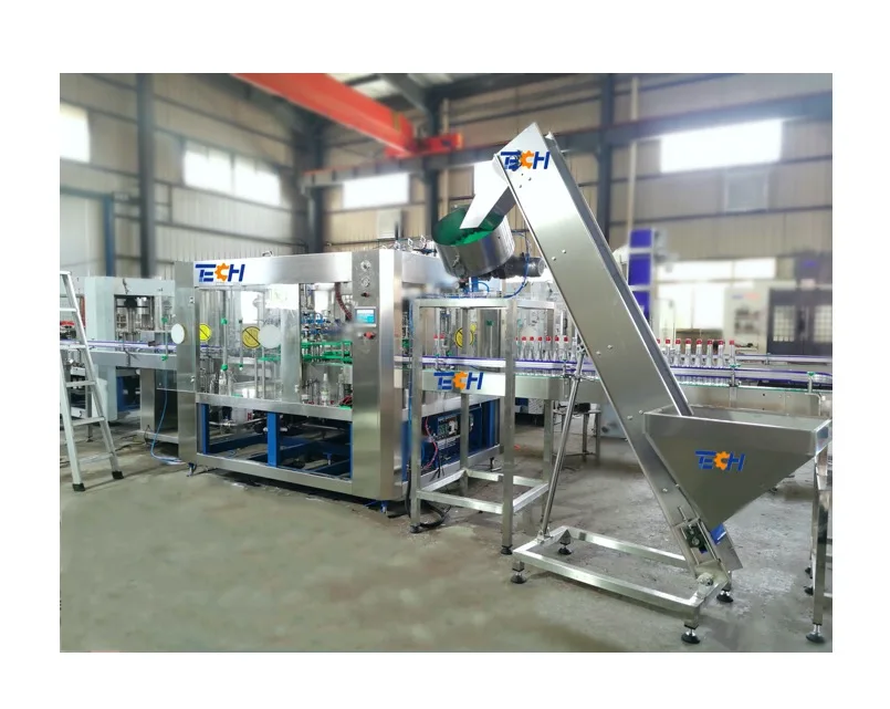Automatic glass bottle carbonated or pure mineral water filling and labeling machine