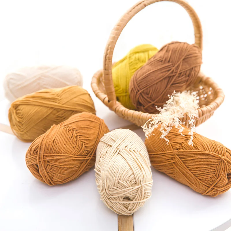  Yarncrafts красочные 4 слоя хлопка моющиеся трубка акрил смешанная вязаная крючком пряжа для домашних