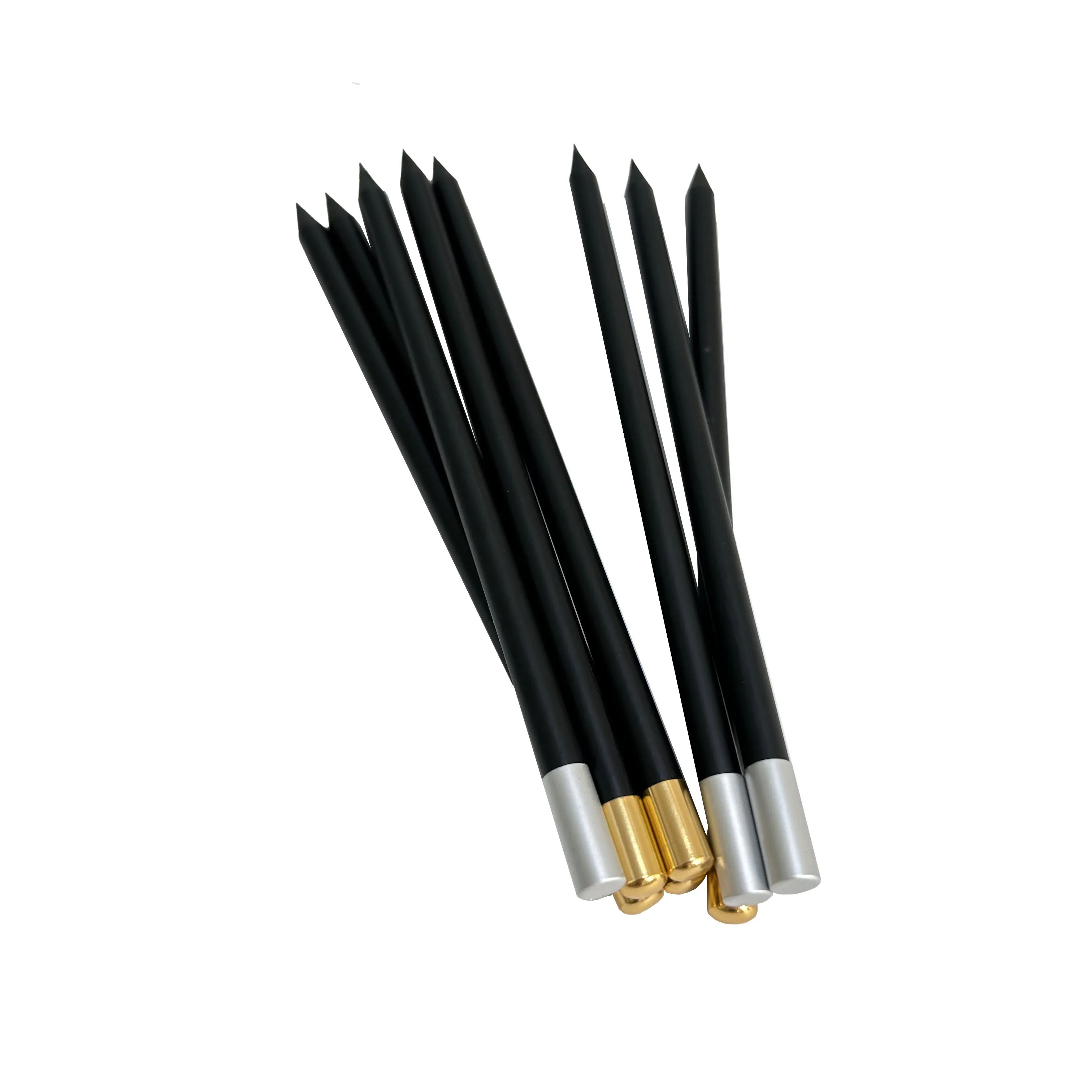 Custom Round Black Wooden HB 2B Pencils With Magnet End Gift Pencil For Office Magnetic Pencil For Daily Writing