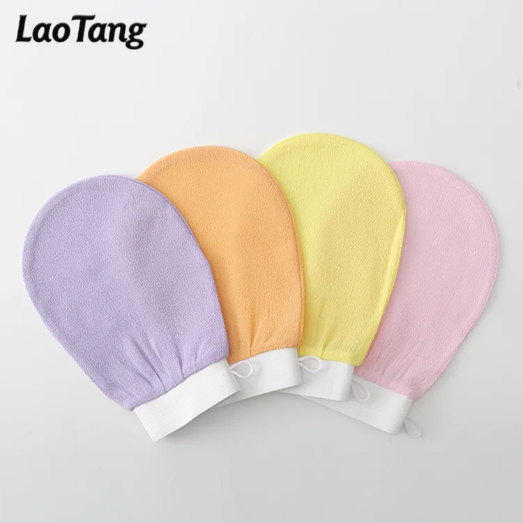  RTS Fast Delivery High Quality Hot Sale Purple Color Body Skin Peeling Mitts Exfoliating Gloves