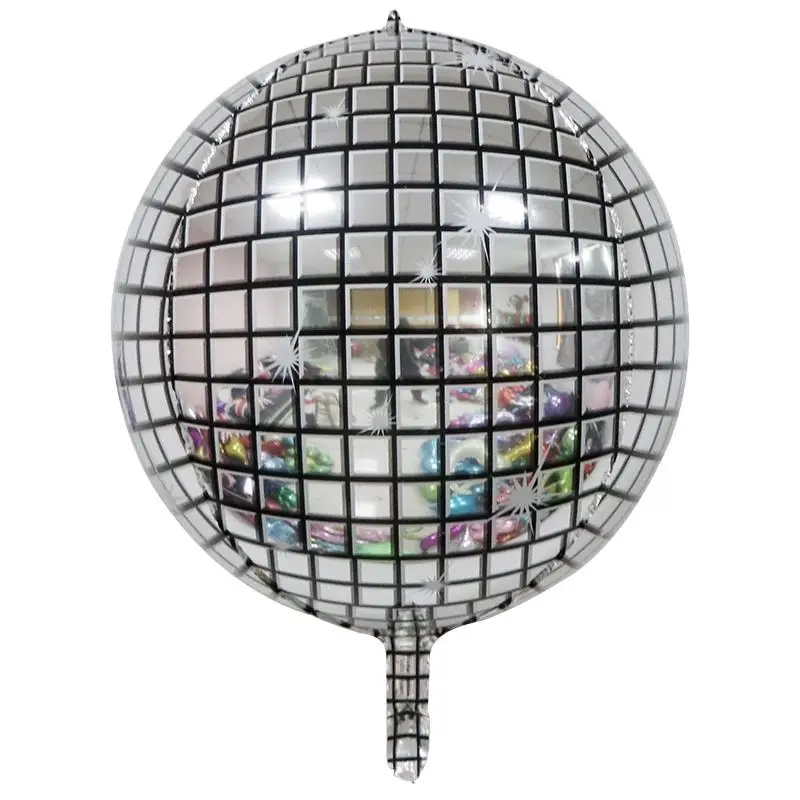Hot Sales 24inch 4D Chrome Metallic Helium Mylar Foil Globe Balloon Silver Mirror Disco Dance Round Ball For Baby   Party