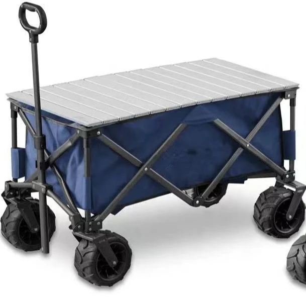 Practical folding stroller wagon beach trolley Garden four-wheel foldable shopping trolley folding beach cart FW80